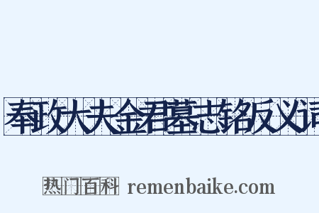 奉政大夫金君墓志铭反义词是什么意思的图片